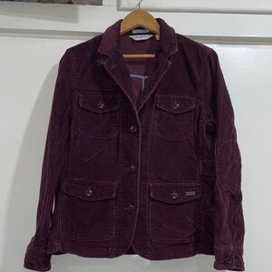 L.L. Bean Corduroy Barn Field Shooting Jacket Blazer Elbow Patch Size Small